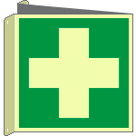 EL15101BIXA - Cartello bifacciale luminescente DIN PLUS pronto soccorso EN ISO 7010