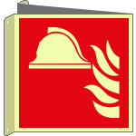 EL15111BIXA - cartello bifacciale luminescente Din Plus "presidio antincendio"