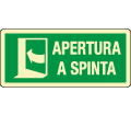 EL16144XP - cartello PVC apertura a spinta sinistra  EN ISO 7010