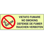 EL1802KP - cartello PVC rigido luminescente DIN vietato fumare EN ISO 7010