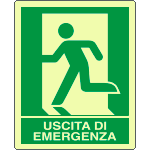 EL20105WP - Cartello PVC luminescente uscita di emergenza sinistra EN ISO 7010
