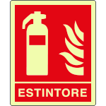 EL20118KS - Adesivo luminescente estintore EN ISO 7010