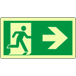 EL715102XA - Cartello luminescente uscita di emergenza destra EN ISO 7010