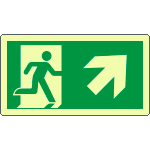 EL715106KP - Cartello luminescente uscita di emergenza freccia in alto dx ENISO7010