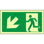 EL715107KA - Cartello lumin. DIN PLUS  uscita di emerg.freccia sx basso EN ISO