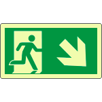 EL715108XP - Cartello luminescente DIN uscita di emerg.freccia dx basso EN ISO 7010