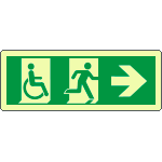 EL720502XP - Cartello uscita di emergenza disabili freccia a destra lum. ENISO7010
