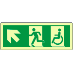 EL720505XP - Cartello uscita di emergenza disabili freccia in alto sx.lum.ENISO7010