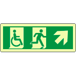 EL720506KS - Etichetta uscita emergenza disabili freccia in alto a dx.lum.ENISO7010