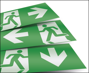 EXI53159 - kit 3 pittogrammi dx,sx,avanti per EXIWAY SMARTLED versione a soffitto