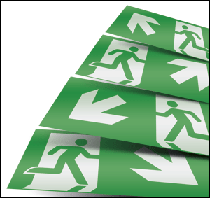 EXI53165 - kit 4 pittogrammi x identif.scale x EXIWAY SMARTLED versione a parete