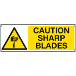 EYE172201KS - Sign hazard self-adhesive CAUTION SHARP BLADES ... EN ISO 7010