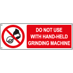 EYE18491K - sign prohibition DO NOT USE WITH HAND HELD..EN ISO 7010 P034