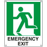 EYE20105X - Sign emergency EMERGENCY EXIT EN ISO 7010 E001