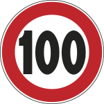 FAH260050100 - Disco rifrangente limite massimo di velocita' 100 KM