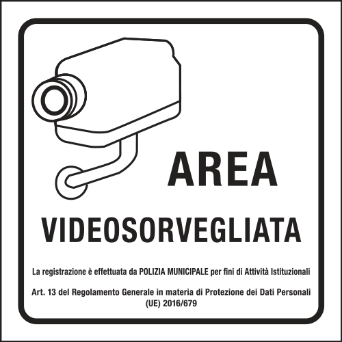 FAR641508 - quadrifacciale alluminio rinfrangente "area videosorvegliata