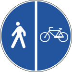 FLH260092A - Cartello NF92a PISTA CICLABILE CONTIGUA MARCIAPIEDE