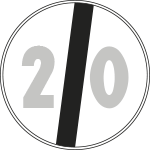 FLR26007120 - Cartello  NF 71 FINE LIMITE VELOCITA' KM 20
