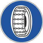 FLR260087 - Cartello NF  87 CATENE per NEVE OBBLIGO