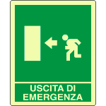 L20105KA - Cartello fotoluminescente uscita emergenza sinistra