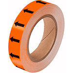 NBTF25AN - frecce adesive in rotolo per tubazioni ARANCIO/NERO h.mm 25