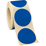 NEB35B - rotolo da 500 bollini adesivi diametro mm 35 colore BLU