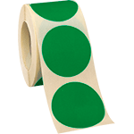 NEB35G - rotolo da 500 bollini adesivi diametro mm 35 colore VERDE
