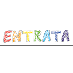 PP192 - Scritta autoadesiva per pavimenti "Entrata" colorata mm500x125