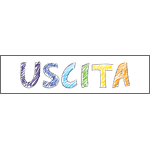PP193 - Scritta autoadesiva per pavimenti "Uscita" colorata mm500x125