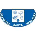 PP700 - bollo mezzaluna fondo blu per rifiuti di carta