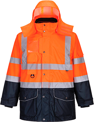 PWT0426M - giacca Traffic HI 7 in 1 arancione/navy tg. M