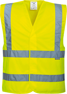 PWT047XXL/XXXL - Gilet due bande orizzontali e verticali Hi-Vis giallo tg.XXL/XXXL
