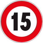 R96015 - Disco adesivo rifrangente  H.I.limite velocità  15Km