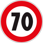 R96070 - Disco adesivo rifrangente  H.I.limite velocità  70Km