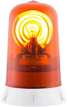 RA24A - Segnalatore rotante base piana 24Vcc aranc