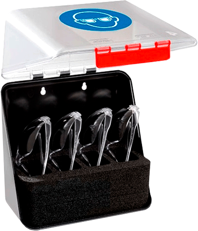 SBT23 - Custodia per 4 paia occhiali coperchio in ABS trasparente