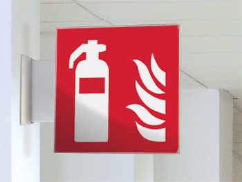 SECET11BB - segnale vetro CRYSTAL bifacciale Estintore EN ISO 7010