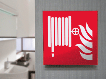 SECET13B - segnale vetro CRYSTAL monofacciale lancia antincendio EN ISO 7010