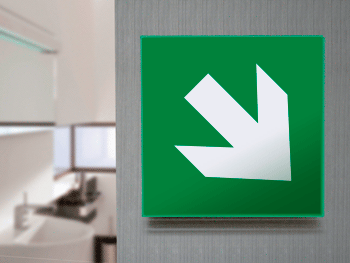 SECET28A - segnale vetro CRYSTAL monofacciale  freccia diagonale