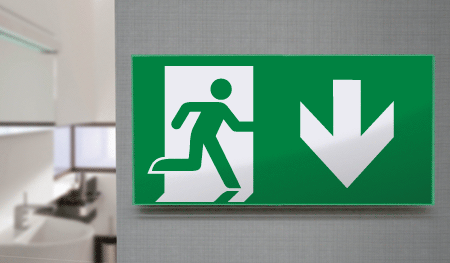 SECET32D - segn.vetro CRYSTAL mono "usc.emerg.alto"