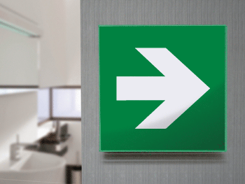 SECET5A - segnale vetro CRYSTAL monofacciale  freccia destra