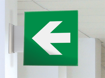 SECET6BB - segnale vetro CRYSTAL bandiera freccia sinistra