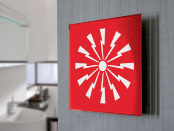 SECT12A - segnale  in vetro CRYSTAL monofacciale 150x150 piu'simbolo