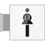 SECT22BA - segnale in vetro CRYSTAL a bandiera bifacciale 150x150 piu'simbolo