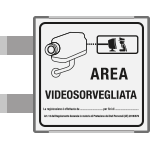 SEM5008BAC - Segnale all.METAL profilo GRIGIO Area Videosorvegliata