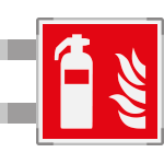 SEME15107BG - segnaletica all.Metal bifacciale Estintore EN ISO 7010 F001