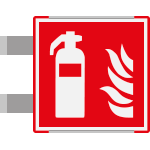 SEME15107BGC - segnaletica all.Metal profilo ROSSO bifacciale Estintore EN ISO 7010