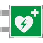 SEME15156BG - segnaletica all.Metal bifacciale Defribillatore EN ISO 7010 E010