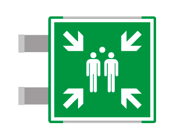 SEME15180BGC - targa bifacciale METAL Punto di raccolta EN ISO 7010