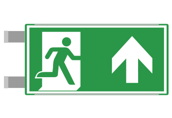 SEME715103BNC - segnaletica all.Metal VERDE bifacciale uscita nord EN ISO 7010